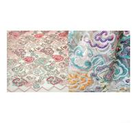 Tela de gasa adornada colorida con delicado bordado de encaje para coser vestidos de novia y creaciones de ropa decorativa (rosa)