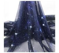 Tela de Gasa de Impresión de Cielo Estrellado Tencel Ancho 150cm Para Falda Camisas Ropa Boda Decoracion Confección Manualidades Fondo de Fotografia(Size:1.5x3m,Color:Azul)