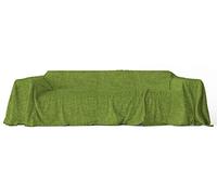 Tela de gran foulard cubretodo para sofá Art Sunny, de tejido de poliéster y algodón antidesgarros con fantasías monocolor melange medida 240 x 270 cm color verde liso