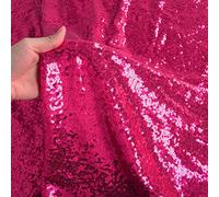 Tela de lentejuelas 92 cm de lentejuelas con purpurina fucsia acolchada rosa Tejido de lentejuelas con solapa Tejido de poliéster para mujer Vestido de fiesta Mantel Ropa brillante