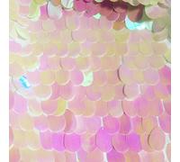 Tela de lentejuelas jumbo con lentejuelas elásticas para bodas, cortinas, telón de fondo, decoración, 130 cm de ancho, color rosa iridiscente brillante (se vende por metros)