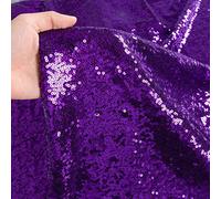 Tela de lentejuelas moradas de 91 cm lavable tapicería brillante corte de The Yard - Tela de estrellas para coser para cojines de lentejuelas y paños de mujer