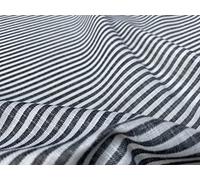 Tela de lino a rayas de caramelo, material de algodón ligero, lindas líneas blancas a rayas, decoración del hogar, confección de vestidos, 150 cm de ancho (negro (1 metro))