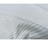 Tela de lino a rayas de caramelo, material de algodón ligero, lindas líneas blancas a rayas, decoración del hogar, confección de vestidos, 150 cm de ancho (crema (1 metro))