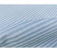 Tela de lino a rayas de caramelo, material de algodón ligero, lindas líneas blancas, decoración del hogar, confección de vestir, 150 cm de ancho (turquesa (2 metros))