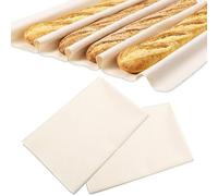 Tela de Lino para Masa, Fermentación de Pan, Tela Fermentacion Pan, 100% Algodón Natural, Para la Preparación de la Masa y la Cocción, 2 Piezas, 75 x 45cm