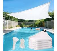 Tela de malla resistente al 90 % UV, color blanco e pesado, para jardín, exterior, cubierta contra el viento, valla de 360 pies (8 x 30 pies), perfecta para protección solar