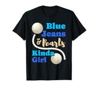 Tela De Mezclilla Azul Jeans Perlas Skinny Jeans Lover Camiseta
