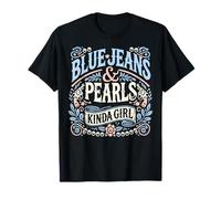 Tela De Mezclilla Azul Jeans Perlas Skinny Jeans Lover Camiseta