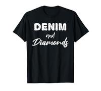 Tela de mezclilla Diamantes Elegante Skinny Jeans Lover Camiseta