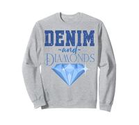 Tela de Mezclilla Diamantes Elegante Skinny Jeans Lover Sudadera