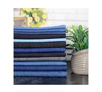 Tela de Mezclilla por Metro Materiales de la Chaqueta de Mezclilla de Algodón Casa de Textiles para Pantalones, Vestido, Falda, Ropa, Costura De Bricolaje,150 cm de Ancho(Color:Azul Oscuro Fino)
