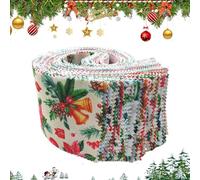 Tela de Navidad - 40 piezas de tiras y cuadrados de colcha, tela de gelatina para manualidades, manualidades, pizarras adhesivas, accesorios de fiesta de invierno, proyectos de costura DIY para