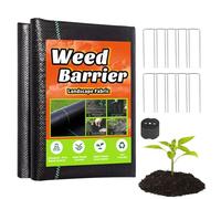 Tela de paisaje | 0,91 x 9,75 m - Barrera permeable trenzada, alfombra para suelo con clavijas de fijación en U - para jardín, paisaje, patio, césped, bancal exterior, flores, paso de carretilla