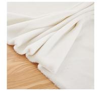 Tela de Pelo Sintética Corta Piel Suave y Esponjosa Material de Imitación de Piel de Conejo Tela de Peluche Sintético Patchwork para Bufandas DIY Costura Cojines Fundas de Asiento 50x50cm(Color:White)