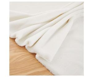 Tela de Pelo Sintética Corta Piel Suave y Esponjosa Material de Imitación de Piel de Conejo Tela de Peluche Sintético Patchwork para Bufandas DIY Costura Cojines Fundas de Asiento 50x50cm(Color:White)