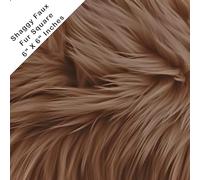 Tela de pelo sintético de FabricLA - precortada | 15,24 x 15,24 cm | manualidades, hobby, disfraz, decoración, color marrón claro