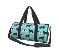 Tela de Perros Terranova con Perritos Lindos, Bolsa de Viaje de Gran Capacidad, Bolso Redondo, Bolsa de Viaje Deportiva, Bolsa de Mano, Bolsa de Fitness