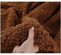 Tela de piel de oveja sintética suave de alta densidad, 160x50cm de ancho, for coser, juguetes, cojines, ropa, manualidades DIY(Brown)