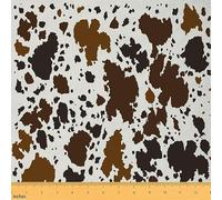 Tela de piel de vaca de The Yard Tela de tapicería de cuero de vaca para exteriores, tela de retapicería de piel de animal de granja occidental para sillas de 1 yarda (L92 x 150 cm) marrón, negro y b