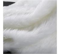 Tela de piel sintética negra/blanca, pelo corto de 20 mm, suave, 160 x 50 cm, 62 x 19 pulgadas, for prendas, manualidades, decoración, mantas, alfombras, tapicería de cojines(Bianco)