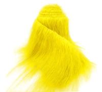 Tela de piel sintética para manualidades Amarillo, Peluche artesanal peludo 5 x 170 cm para DIY Santa/Barba de gnomo, traje de piel, disfraz de cosplay de Halloween de Navidad hecho a mano