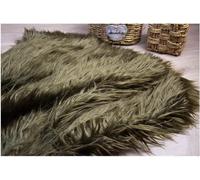 Tela de piel sintética suave y peluda de Color sólido for disfraces, manualidades, juguetes, decoraciones, manta de Cosplay, 170x50cm(Army Green)