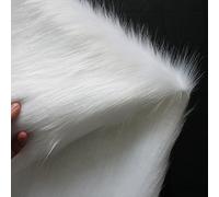 Tela de piel sintética tela de felpa material de piel sintética de pelo largo tela mullida para disfraces, alfombras de moda, accesorios, fondos para decoración de sillas de cosplay 150c(Color:blanco)