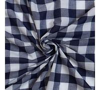 Tela de polialgodón de The Meter de 1 pulgada a cuadros para vestir, manualidades, servilletas, 114 cm, color azul marino