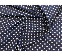 Tela de popelina 100% algodón - azul marino y blanco lunares estampado - material de manualidades por metro (CP0078NAVY)
