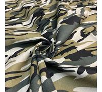 Tela de popelina 100 % algodón con estampado de camuflaje verde oscuro, 1 metro, tela acolchada para confección, camisas, ropa, costura, patchwork, manualidades (camuflaje verde oscuro)