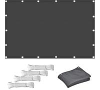 Tela de protección UV con ojales, 2,3 x 3,5 m, resistente al desgarro, impermeable, ligera y duradera, con 4 cuerdas gratis para patio y camping, color gris oscuro