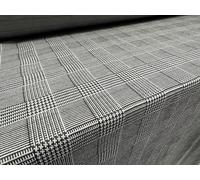 Tela de punto doble, por metro, jacquard a cuadros del príncipe de Gales, color gris