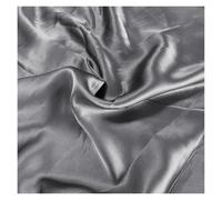 Tela De Raso Satin Tela de seda 100% morera, 19 momme, teñida lisa, súper, ideal for bodas, vestidos, ropa de cama, etc.(Dark grey,1 meter)