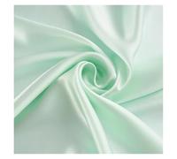 Tela De Raso Satin Tela de seda 100% morera, 19 momme, teñida lisa, súper, ideal for bodas, vestidos, ropa de cama, etc.(Light green,1 meter)