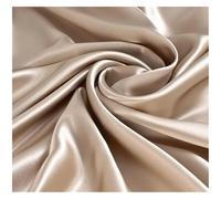 Tela De Raso Satin Tela de seda 100% morera, ancho 114 cm, 16 momme, for bodas, vestidos, ropa de cama, bricolaje(Beige grey,1 meter)