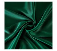 Tela De Raso Satin Tela de seda morera de 22 mm, ancho 114 cm, teñida lisa, súper, ideal for bodas, vestidos, ropa de cama, etc.(2-Green,1 meter)