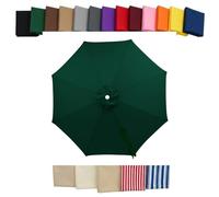 Tela de Recambio para Sombrilla de Patio, 2m a 4m Toldo de Repuesto Resistente al Agua 6/8 Varillas, Cubierta Superior de Parasol para Exterior Jardín Terraza(Dark Green,2m (6.6FT) - 6 Ribs)