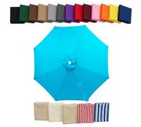 Tela de Recambio para Sombrilla de Patio, 2m a 4m Toldo de Repuesto Resistente al Agua 6/8 Varillas, Cubierta Superior de Parasol para Exterior Jardín Terraza(Lake Blue,2.7m (8.8FT) - 6 Ribs)