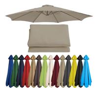 Tela de Recambio para Sombrilla Redonda 2/2.3/2.5/2.8/3/3.5M con 6/8 Varillas Tela de Recambio para Sombrilla de Playa Patio o Jardín (Beige 2,2.3M-8 Ribs)