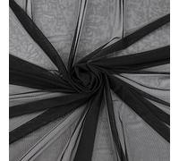 Tela de red elástica superfina de 4 vías, nailon y elastano, malla ligera y transparente de 60 pulgadas de ancho, un continuo de 5 yardas (negro)