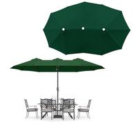 Tela De Repuesto con 12 Varillas, Ø270cm Funda De Repuesto para Sombrilla con Ventilación Superior, Paño Repuesto para Paraguas Tres Cabezas Protección UV Impermeable, Fácil De Instalar(Green)