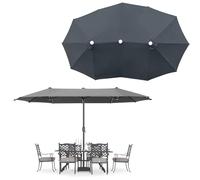 Tela De Repuesto con 12 Varillas, Ø270cm Funda De Repuesto para Sombrilla con Ventilación Superior, Paño Repuesto para Paraguas Tres Cabezas Protección UV Impermeable, Fácil De Instalar(Gray)