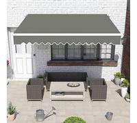 Tela de repuesto de 3 x 2 m para toldos de 4 x 5 x 4 m, 6 toldos, impermeable, resistente a los rayos UV, para terraza, balcón y jardín, color gris (12 x 10 pies)