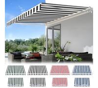 Tela de repuesto de poliéster para toldos retráctiles manuales, 6,5 x 2,5 m, color negro, perfecto para uso en balcón y jardín, resistente a la intemperie