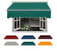Tela de repuesto impermeable para patio, cubierta de lona con protección UV, resistente al viento y resistente a la decoloración, toldo para exteriores para uso doméstico y comercial (verde, 3 x 16