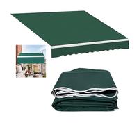 Tela de repuesto impermeable retráctil para toldo de patio y puertas, toldo de mercado, 280 g, poliéster, color verde, tamaño 6x, protección UV