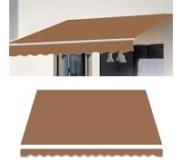 Tela de repuesto manual retráctil para patio (sin marco) - 100 % impermeable de poliéster de 280 g para patios, puertas, mercados - Tamaño: 7 x 2,5 m, color: marrón