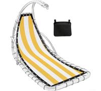 Tela de repuesto para asiento de silla colgante de textilene con patrón de rayas a juego de 64 x 197 x 23 cm, dimensiones (amarillo)