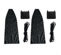 Tela de repuesto para asiento de Textilene negra para silla columpio, 64 x 197 x 23 cm, funda resistente para muebles de patio al aire libre, incluye cuerda y lateral (2 piezas con bolsillos)